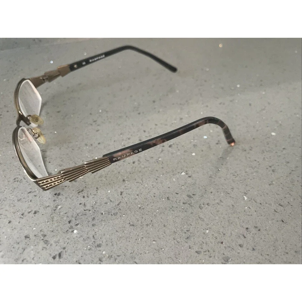 Rampage R165 LBRN 49-18-135 Brown Metal Flex  Half Rim Eyeglasses Frames ONLY
